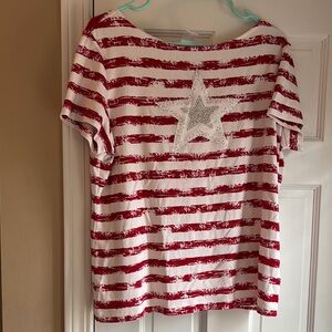 Red and White Striped Star Shirt
